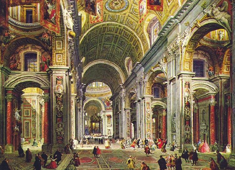 Giovanni Paolo Pannini Interior of St Peter s Rome oil painting picture